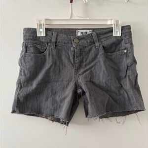 Paige Jimmy Jimmy Blue Gray Jean Shorts Cutoff Cuffed Raw Hem Womens Size 26
